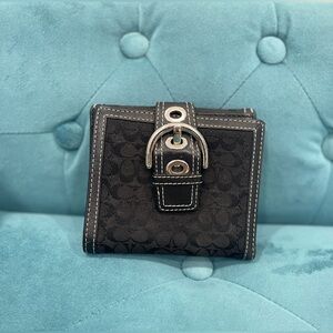 COACH leather buckle wallet